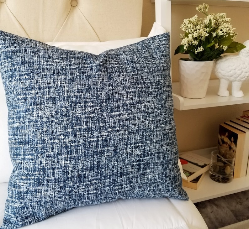 Dark Blue Pillow Covers Blue Pillow Sham Solid Blue Pillow Etsy