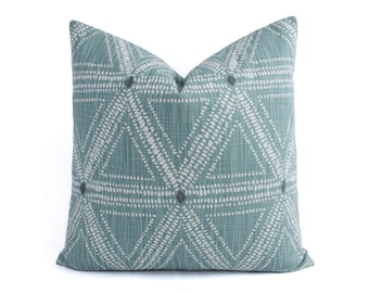One Light Green Pillow Cover, One White and Green Throw Pillow Cover, Geometric Pillow, Sage Green Pillow Covers Pillow Sham