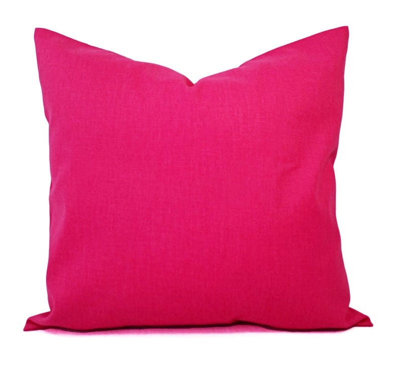One Decorative Pillow Cover Bright Pink and White Pillow Etsy