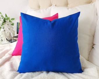 One Solid Royal Blue Decorative Pillow Cover - Blue Pillow Cover - Linen Pillow Cover - Solid Cobalt Pillow - Custom Pillows 20 x 20 Pillow