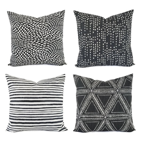 One Soft Black Pillow Cover, Black Pillows, Black Throw Pillow Sham, Custom Pillow Cover, Sofa Pillow, Couch Pillow, 18 x 18 16 x 16 14"