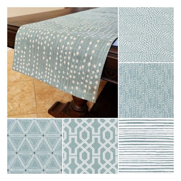 Soft Green Table Runner, Custom Size Table Centerpiece, Fabric Table Runner, Blue Green Table Runner, Dining Room Decor, Custom Decor