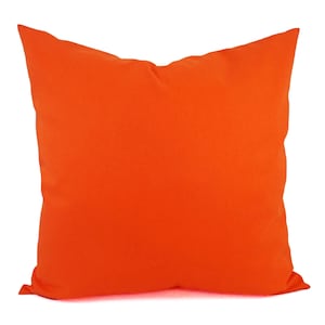 Solid Orange Pillow Cover Orange Throw Pillow Linen Pillow Cover Solid Orange Throw Pillow Custom Decorative Pillow 16 inch 18 image 1
