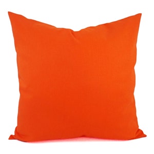 Solid Orange Pillow Cover Orange Throw Pillow Linen Pillow Cover Solid Orange Throw Pillow Custom Decorative Pillow 16 inch 18 image 1