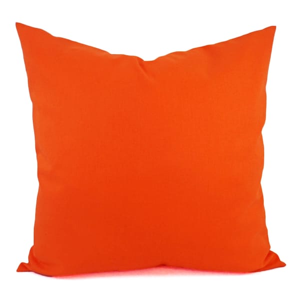 Solid Orange Pillow Cover - Orange Throw Pillow - Linen Pillow Cover - Solid Orange Throw Pillow - Custom Decorative Pillow - 16 inch 18