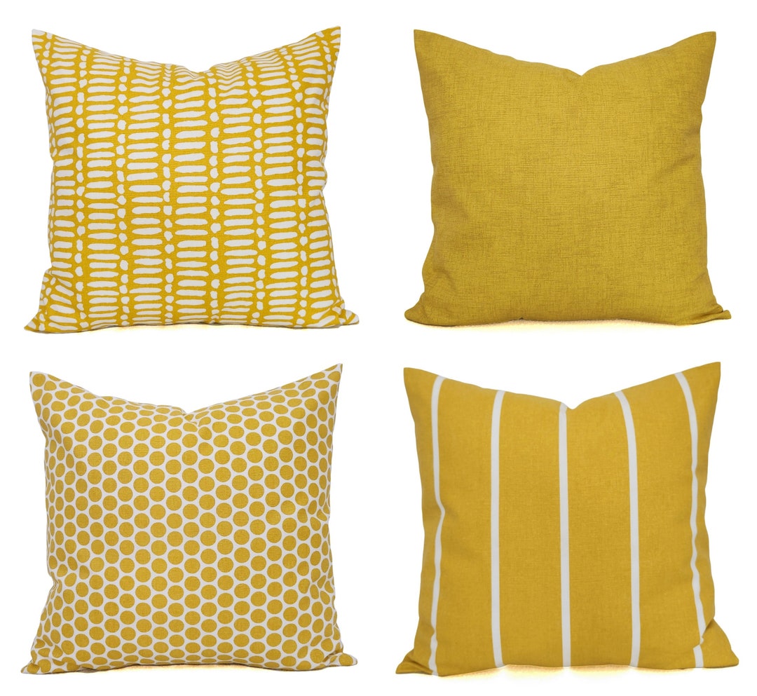 Deep Yellow Pillow Cover, Yellow Throw Pillow, Spice Yellow Decorative