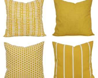 One Deep Yellow Pillow Cover, Yellow Throw Pillow, Spice Yellow Decorative Pillow, Yellow Sofa Pillow, Custom Size Pillow Sham Lumbar Pillow