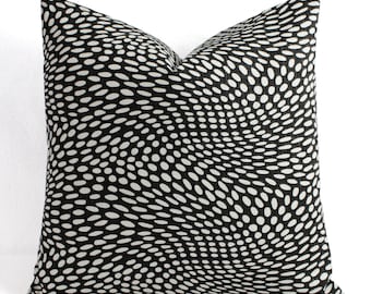 One Soft Black Decorative Pillow Cover, Black and White Throw Pillow Cover, Geometric Pillow, Black Pillow Covers Pillow Sham