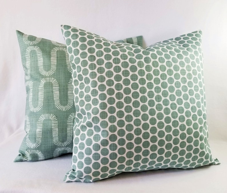 Soft Green Pillow Covers Succulent Green and White Throw Etsy