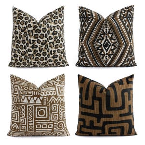 One Brown Pillow Cover, Warm Brown Pillow, Brown Pillow Sham, Caramel Brown Pillow Cover, Brown Pillows, Brown Black Pillow Covers