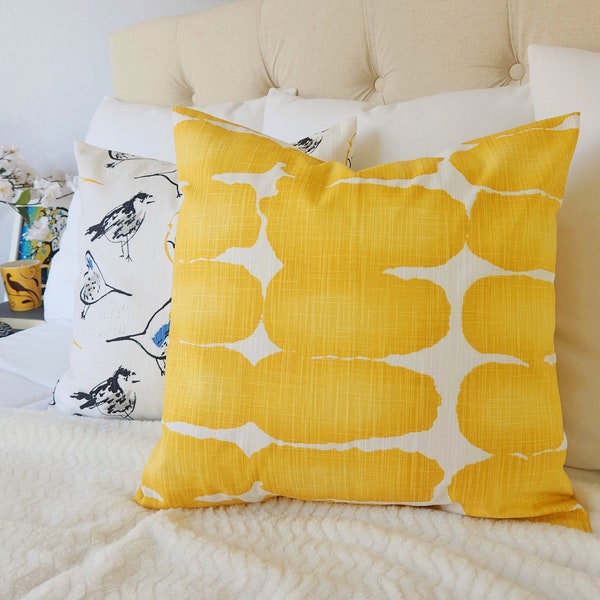 One Deep Yellow Throw Pillow Cover, One Dark Yellow Decorative Pillow Cover, Yellow Shibori Pillows Cushion Cover, Yellow Pillow Covers