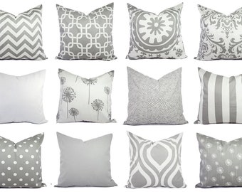 gray bed pillows