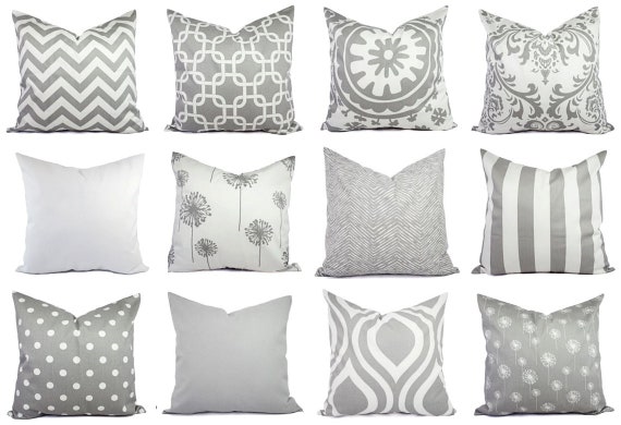 grey fuzzy pillows