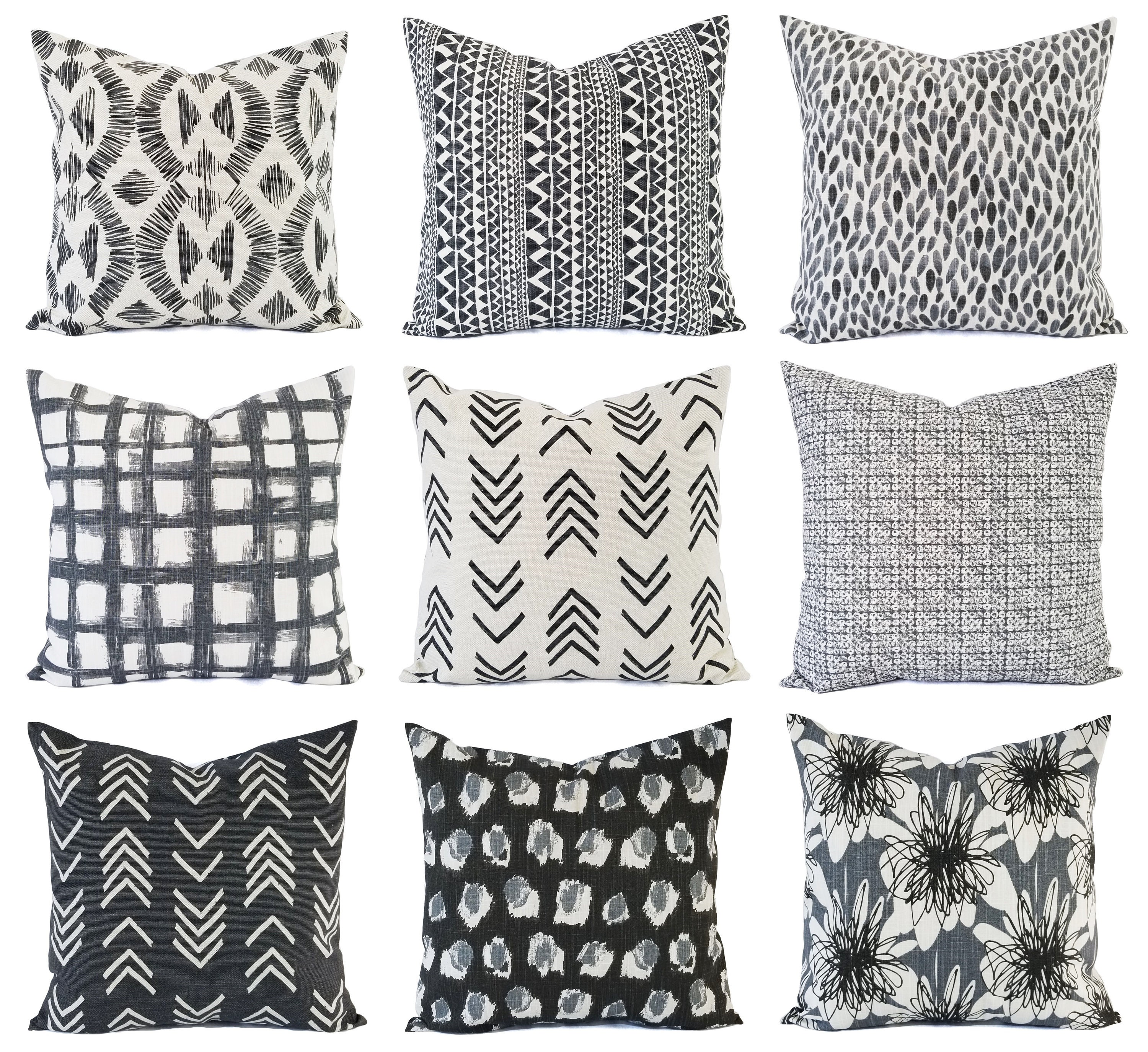 charcoal pillow covers