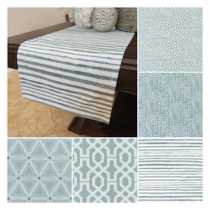 Soft Green Table Runner, Custom Size Table Centerpiece, Fabric Table Runner, Blue Green Table Runner, Dining Room Decor, Custom Decor
