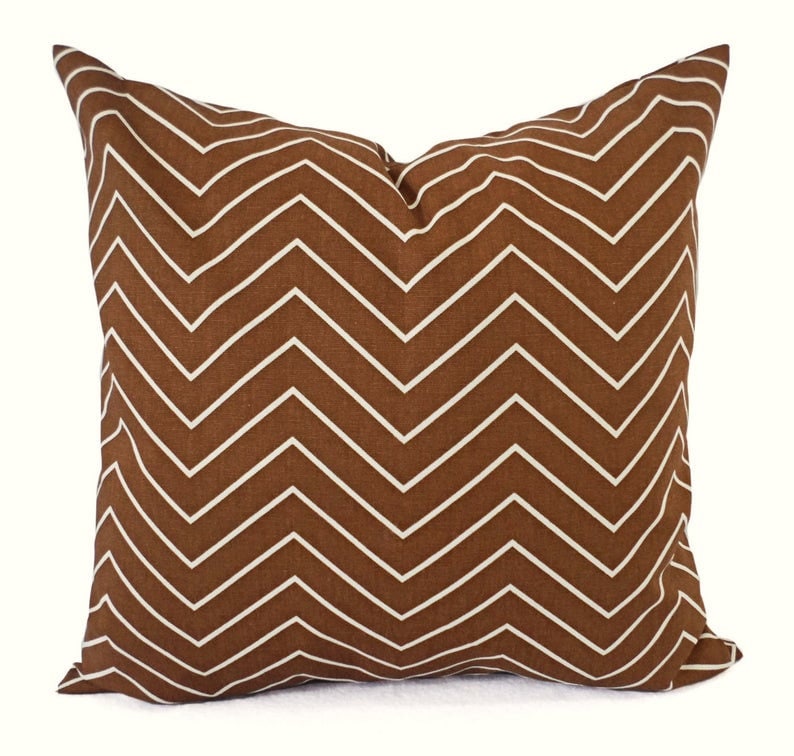 Decorative Pillow Cover Caramel Tan Pillow Chevron Pillow Etsy