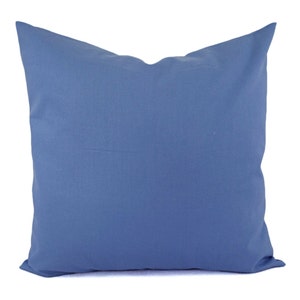 Solid Medium Blue Decorative Pillow Cover, Blue Pillow Cover, Linen Pillow Cover, Solid Periwinkle Pillow, Custom Pillows, 20x20 Pillow