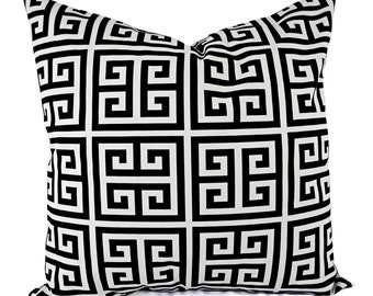 Decorative Pillow Covers - Two Black Geometric Throw Pillows - Greek Key Pillow Cover - Accent Pillow - 12x16 12x18 14x14 16x16 18x18 20x20
