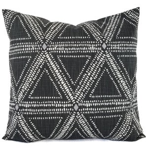 Two Black Pillow Covers, Black and White Throw Pillow Covers, Geometric Pillow, Black Decorative Pillow Covers Pillow Sham Custom Pillows