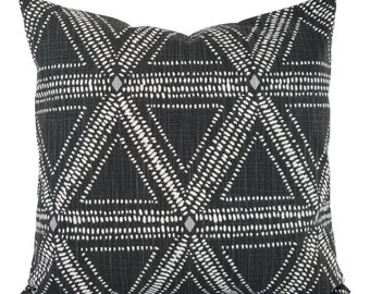 Two Black Pillow Covers, Black and White Throw Pillow Covers, Geometric Pillow, Black Decorative Pillow Covers Pillow Sham Custom Pillows