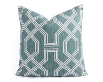 One Light Green Pillow Cover, One White and Green Throw Pillow Cover, Geometric Pillow, Sage Green Pillow Covers Pillow Sham