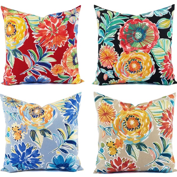 OUTDOOR Pillow Cover, Floral Pillow Cover, Custom Pillow Cover, Patio Pillow Cover, Outdoor Throw Pillow, 16 x 16 Pillow 18 x 18 Pillow