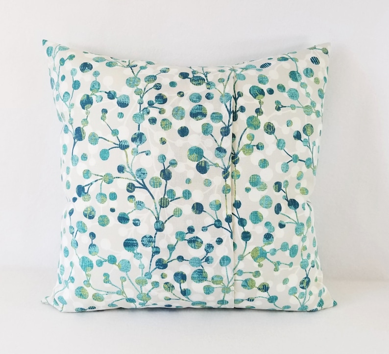 Two Teal and Grey Pillow Covers Floral Pillow Covers Etsy