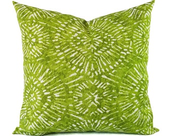 Two OUTDOOR Pillow Covers - Modern Pillow Cover - Deck Pillow - Pillow Sham - Water Resistant Pillow - Patio Pillow - Green Throw Pillow