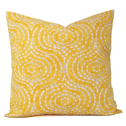 Two Yellow Decorative Throw Pillow Covers Yellow and White Etsy