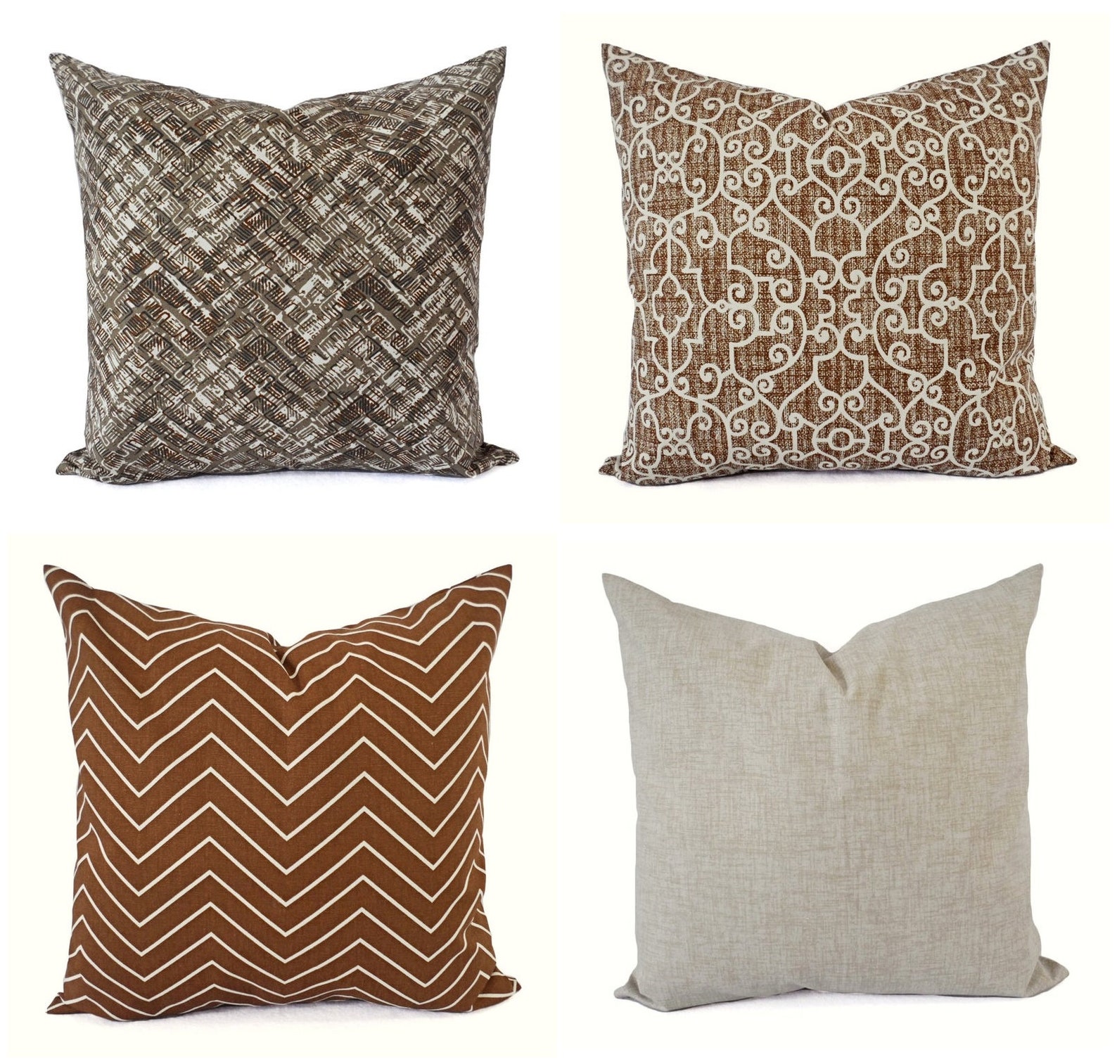 Decorative Pillow Cover Caramel Tan Pillow Chevron Pillow Etsy