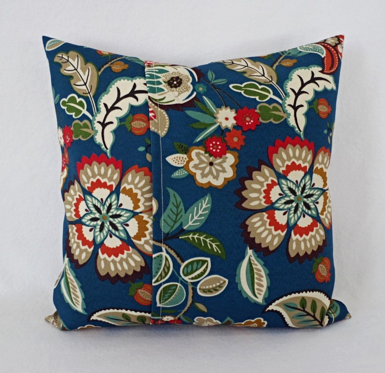 Two Floral Pillow Covers Teal Pillows Patio Pillow Covers Etsy