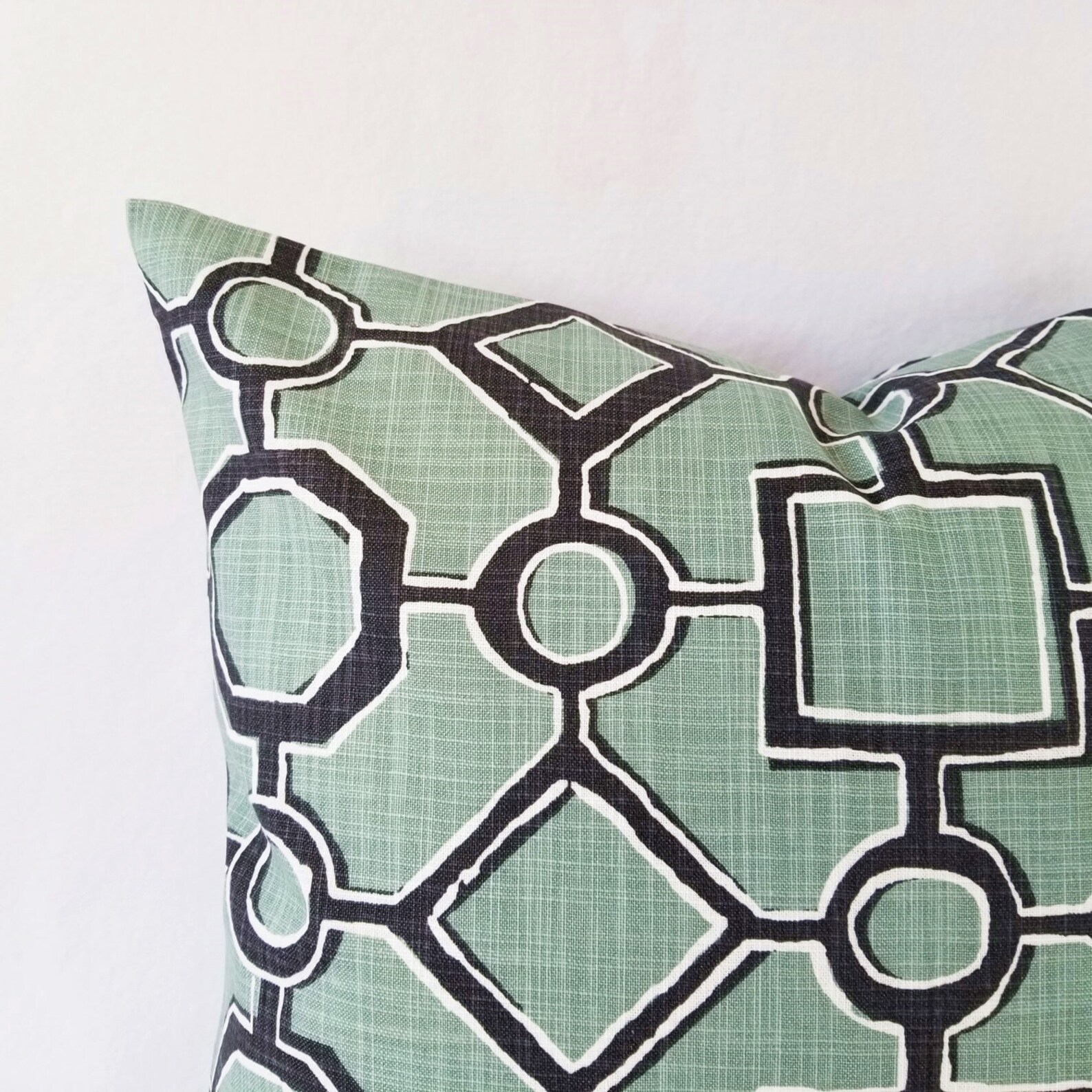 Two Soft Green Decorative Pillow Covers Two Grey and Green Etsy