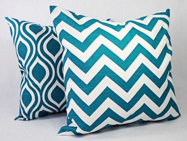 Teal Couch Pillow Covers Turquoise Pillow Covers Turquoise Etsy