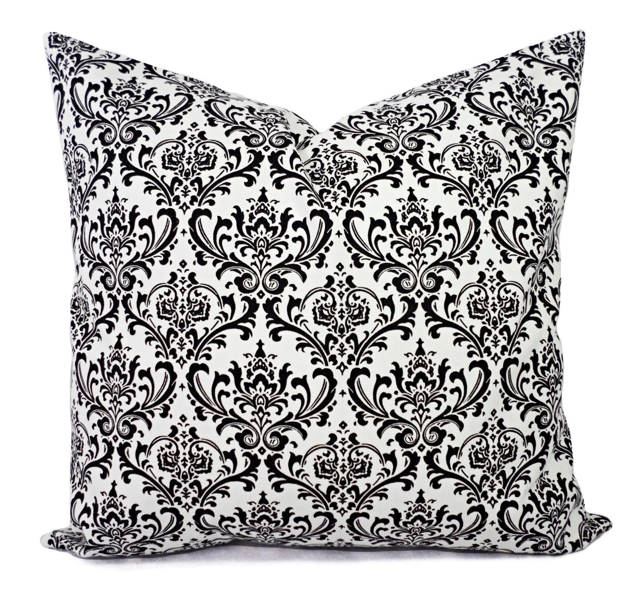 Two Black Pillow Covers Decorative Pillow Sham Damask Etsy