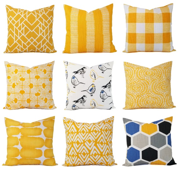 Yellow And White Geometric Decorative Throw Pillow Cover Yellow And White Geometric Decorative Throw Pillow Cover