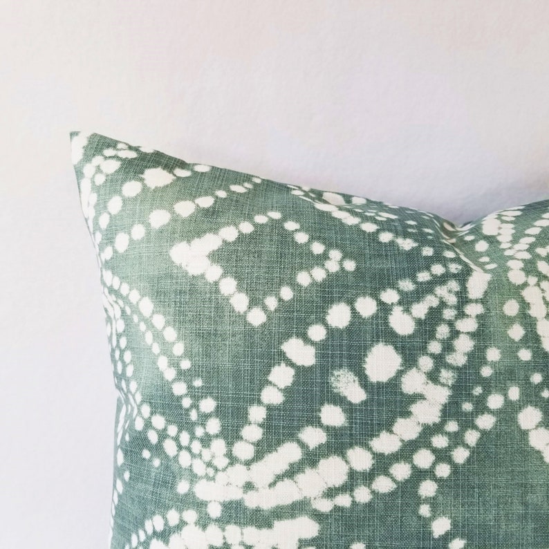 Two Soft Green Decorative Pillow Covers Two White and Green - Etsy