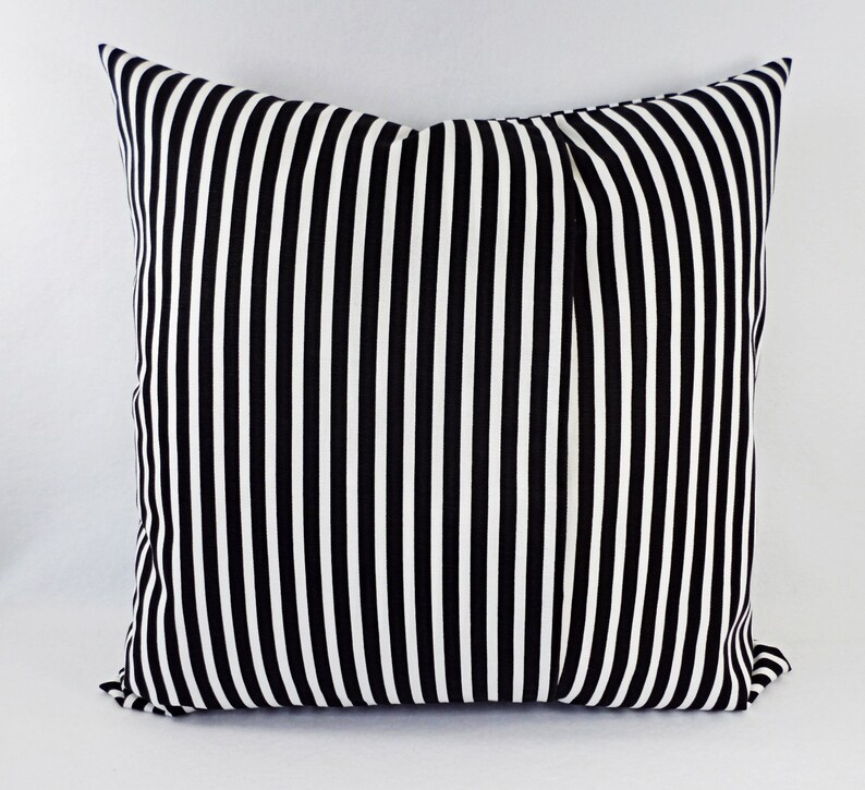 Two Black Striped Throw Pillow Covers Two Black White Lumbar Etsy