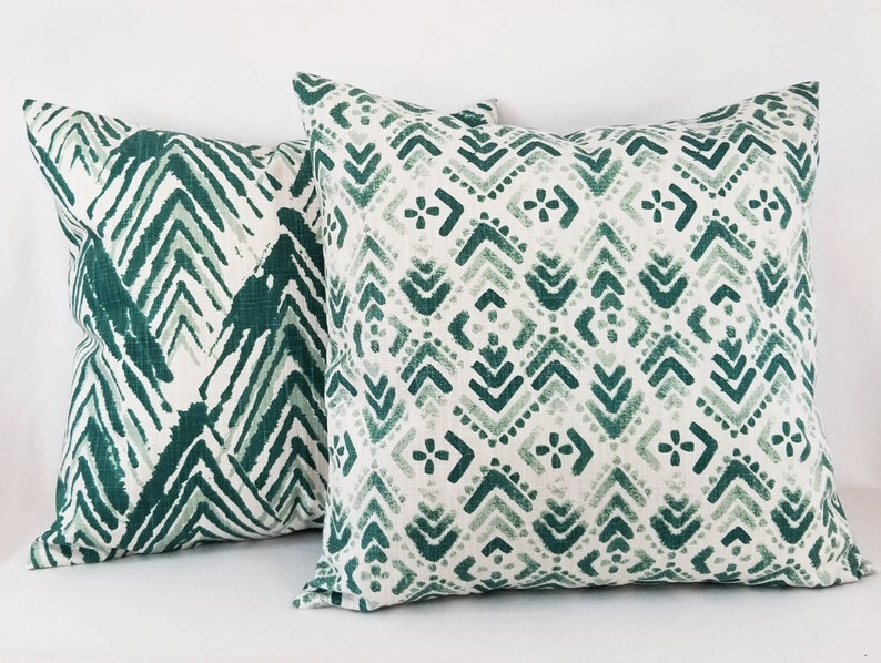 One Teal and White Pillow Cover Teal Pillow Cover Etsy