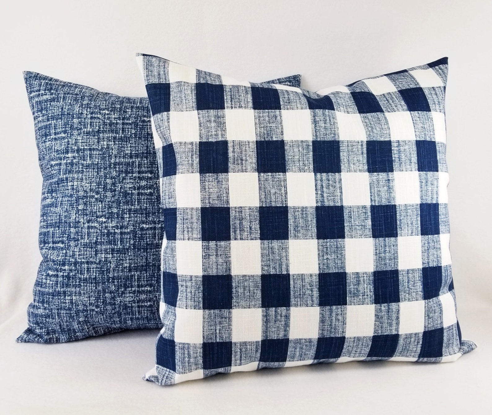 One Dark Blue and White Pillow Cover, Blue Pillow Cover, Modern Pillow