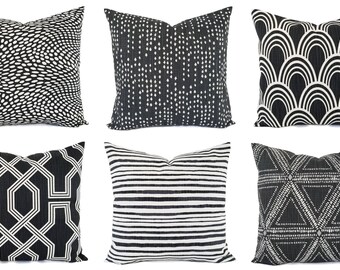 black couch pillows