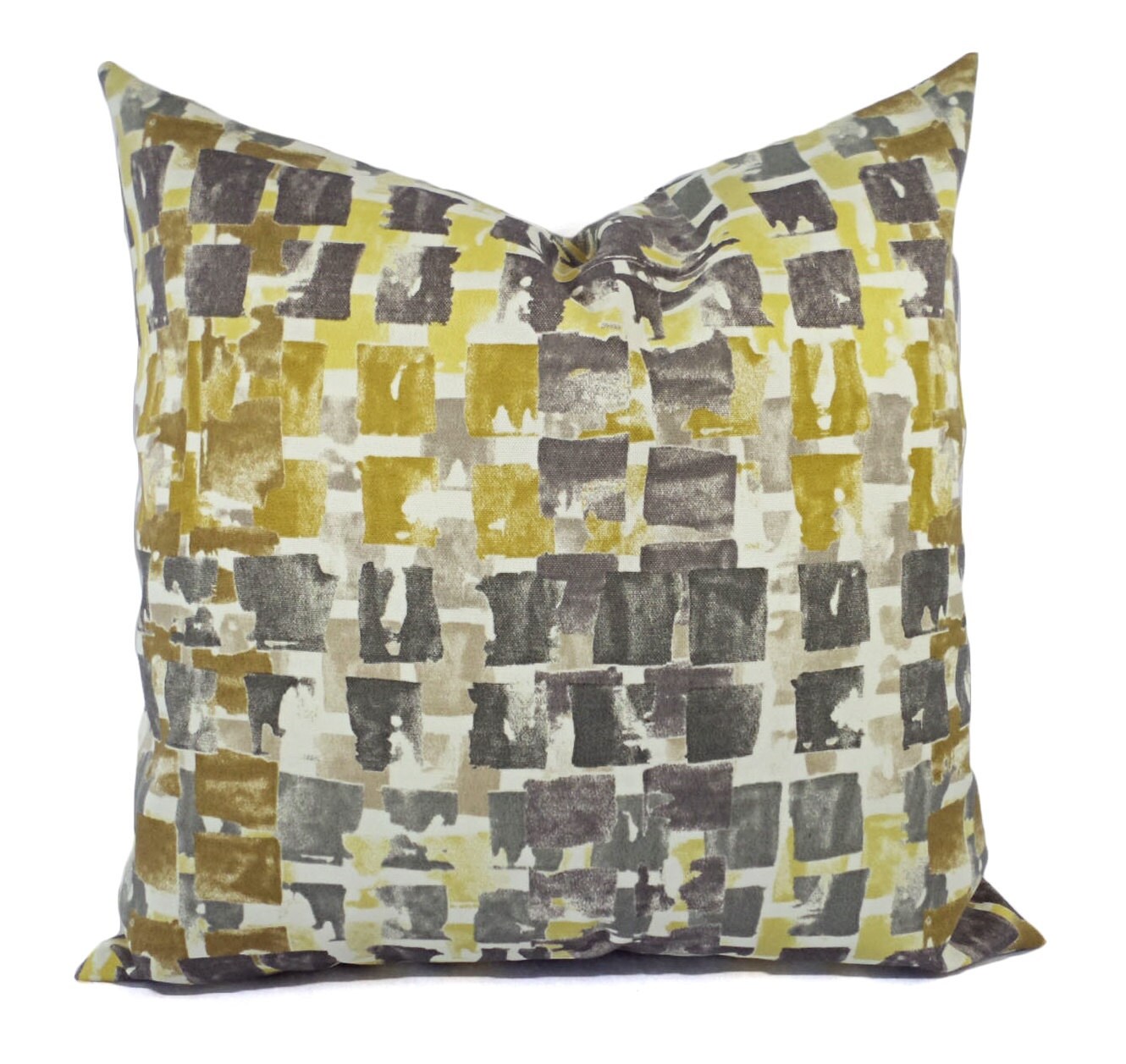 Two Outdoor Pillow Covers Grey and Yellow Pillows Patio Etsy