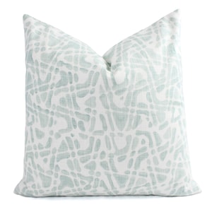 One Soft Green Decorative Pillow Cover, One White and Green Throw Pillow Cover, Geometric Pillow, Green Pillow Covers Pillow Sham