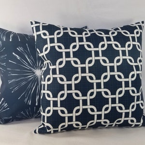 OUTDOOR Pillow Navy Pillow Cover Blue Throw Pillow Cover Navy Outdoor Pillow Decorative Pillow Patio Pillow Sham Blue Pillow image 5