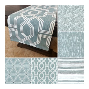 Soft Green Table Runner, Custom Size Table Centerpiece, Fabric Table Runner, Blue Green Table Runner, Dining Room Decor, Custom Decor