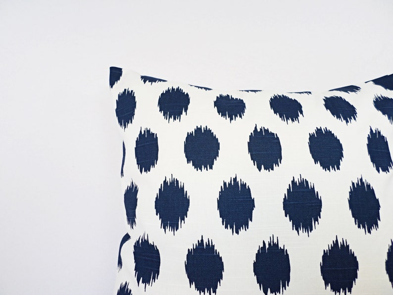 Navy Blue Throw Pillow Covers Two Navy Polka Dot Pillow Etsy