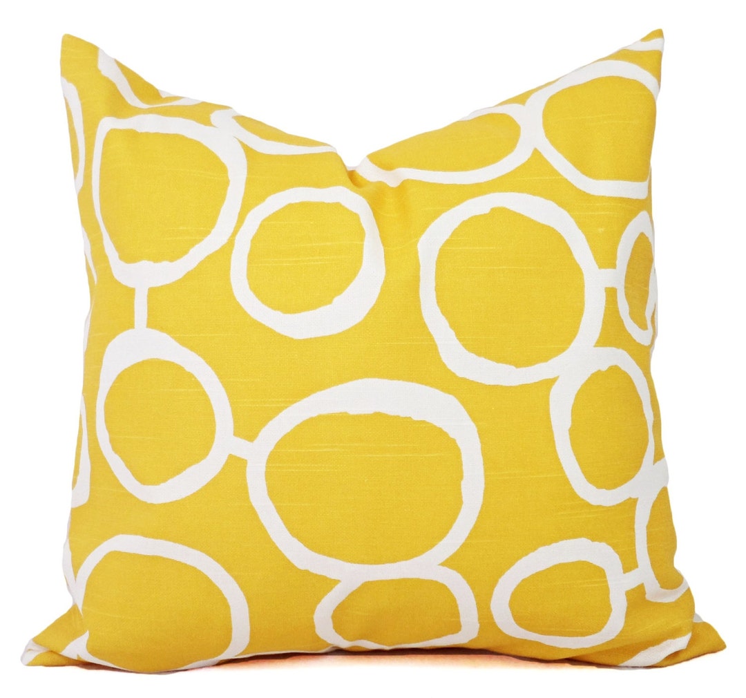 Yellow Throw Pillow Covers, Two Yellow Decorative Pillow Covers, Yellow Couch Pillows Cushion ...