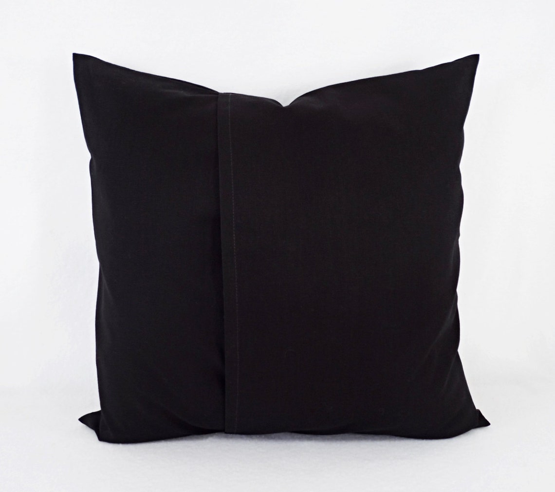 Solid Black Decorative Pillow Cover Black Pillow Cover Etsy