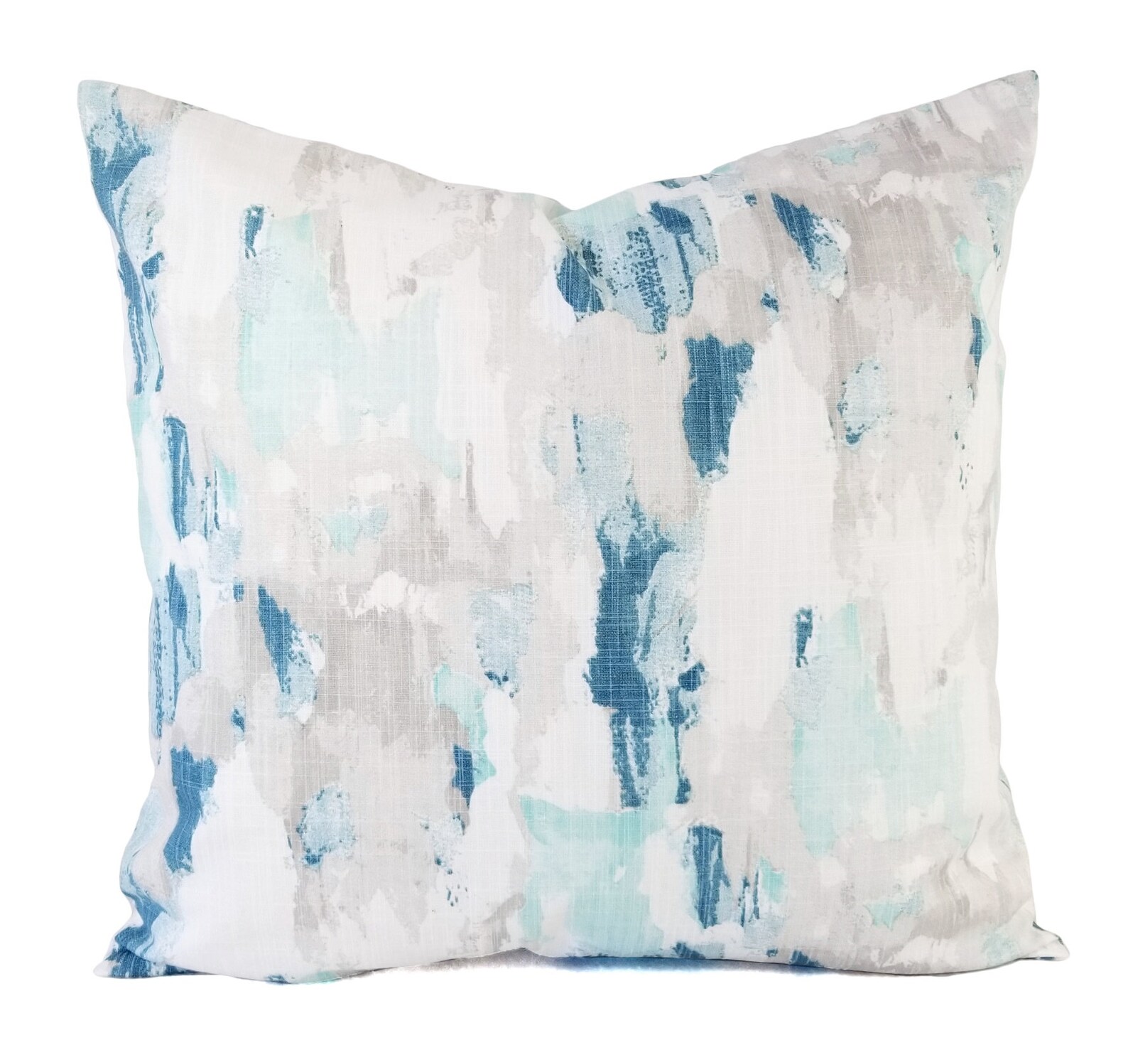 Blue and Grey Pillow Cover Blue Decorative Pillow Cover Etsy