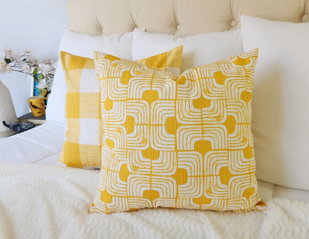 One Deep Yellow Throw Pillow Cover One Dark Yellow Decorative Pillow