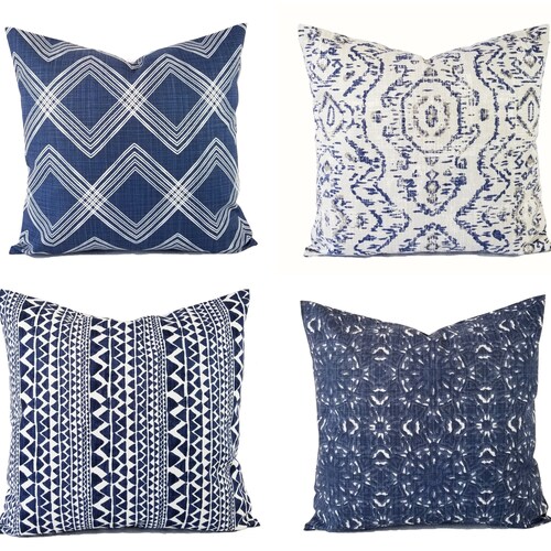 Soft Blue Pillow Cover Blue and White Throw Pillow Etsy